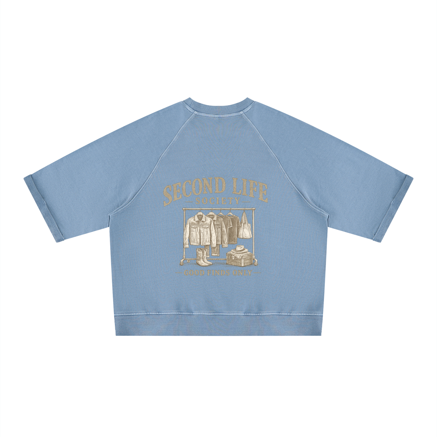 Good Finds Only- Unisex Vintage Wash Boxy Short Sleeve Sweatshirt