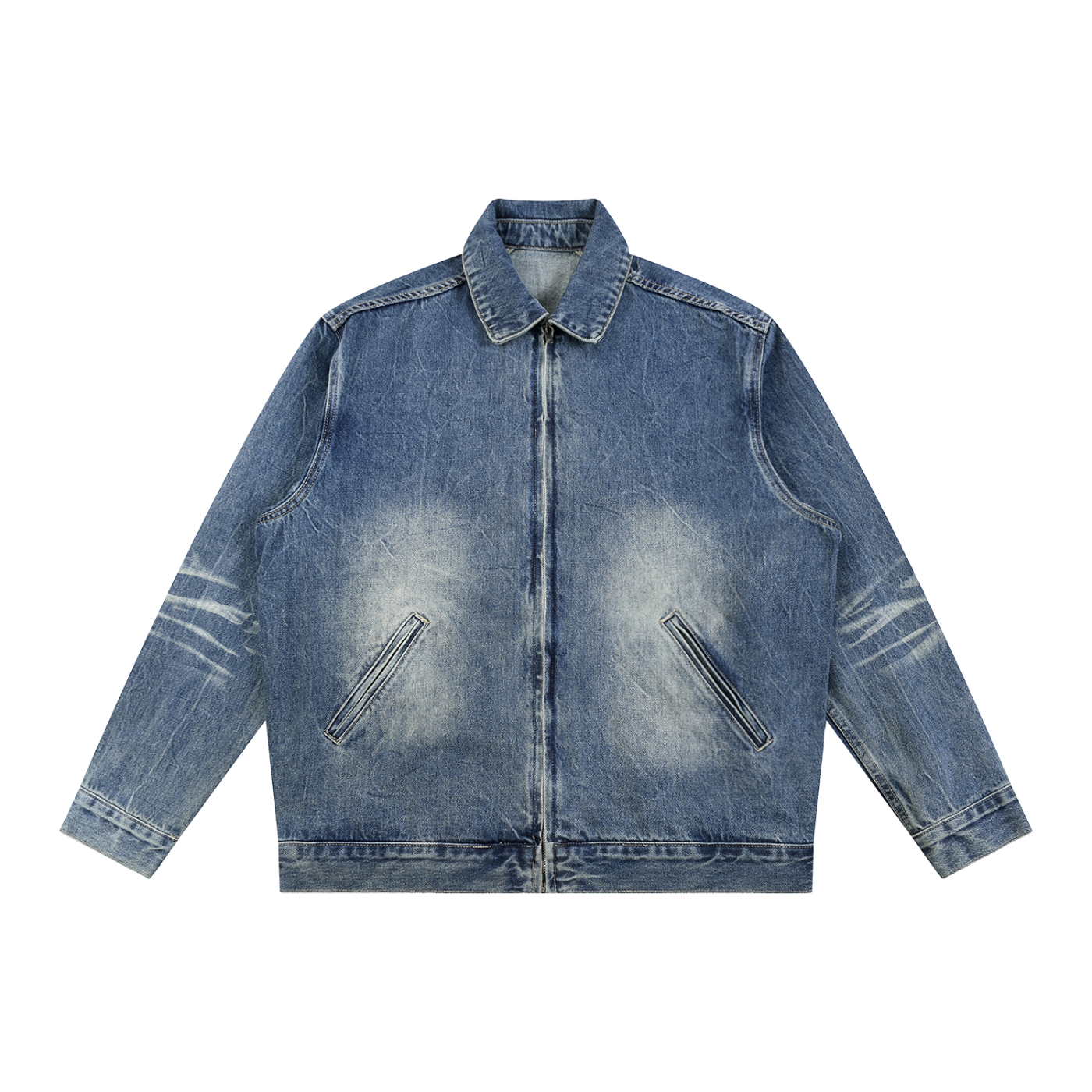 Good Finds Only Vintage Wash Zip Up Denim Jacket