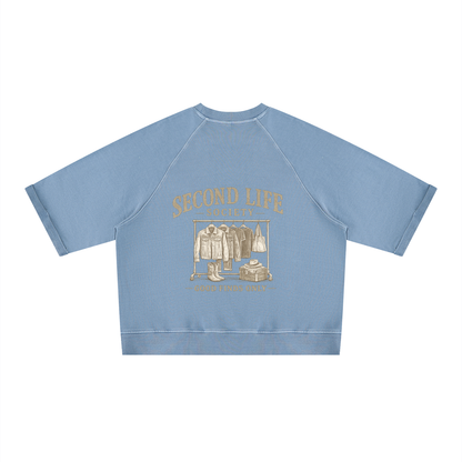 Good Finds Only- Unisex Vintage Wash Boxy Short Sleeve Sweatshirt