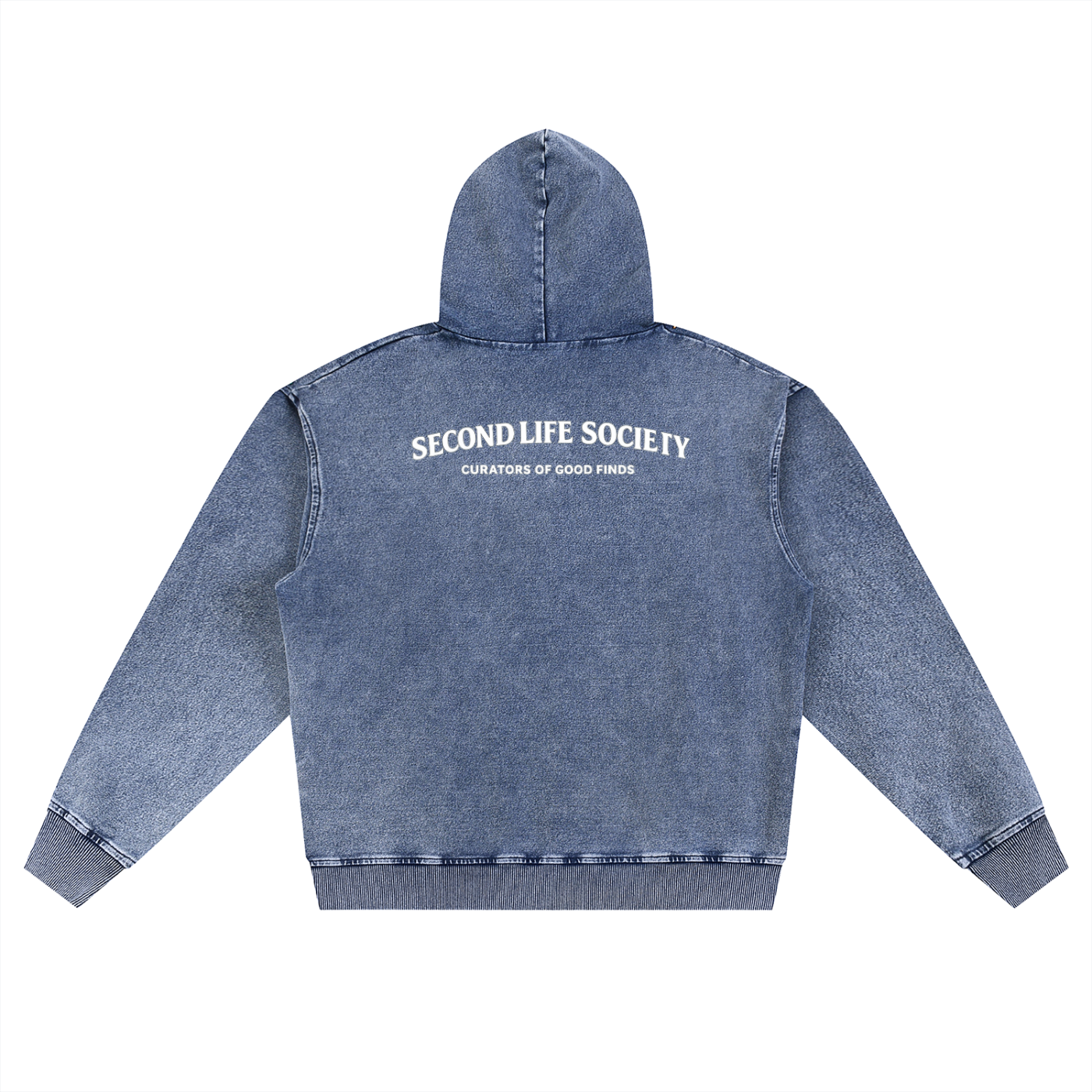 Currators of Good Finds- Snow Wash Oversized Zip-Up Hoodie