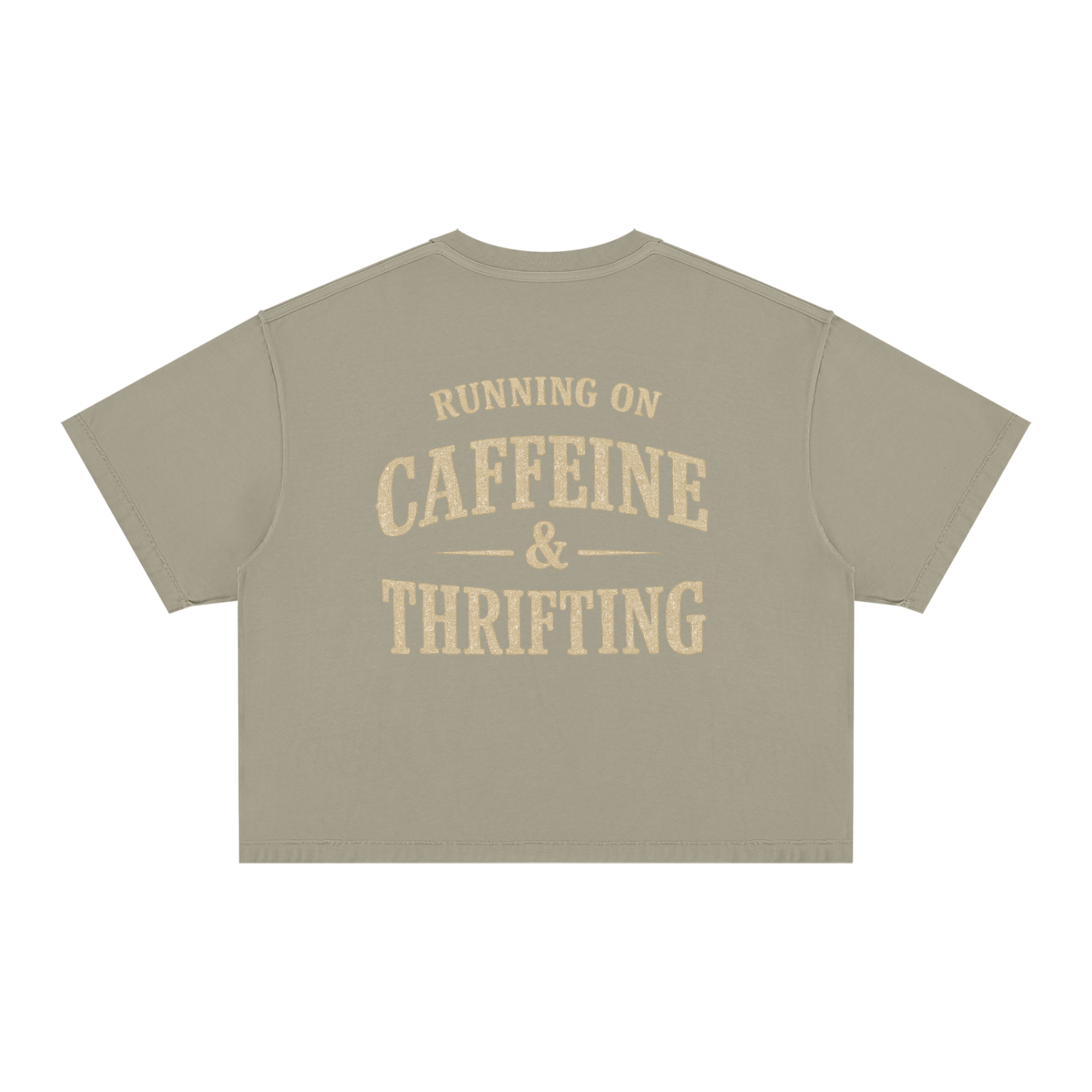 Caffeinated Thrifter Tee-Unisex Vintage Wash Boxy T-Shirt