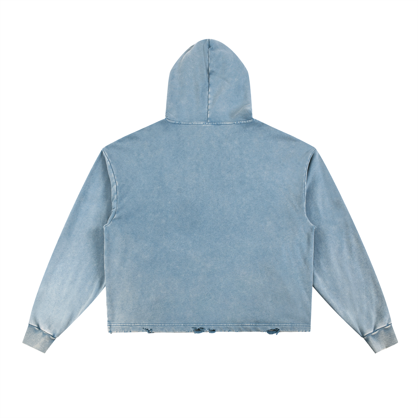 Second Life Society- Vintage Washed Frayed-Hem Hoodie