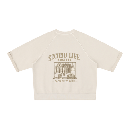 Good Finds Only- Unisex Vintage Wash Boxy Short Sleeve Sweatshirt
