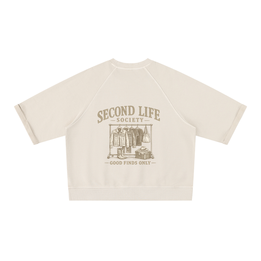 Good Finds Only- Unisex Vintage Wash Boxy Short Sleeve Sweatshirt