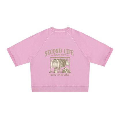 Good Finds Only- Unisex Vintage Wash Boxy Short Sleeve Sweatshirt