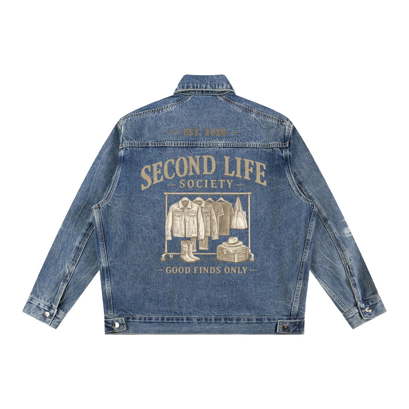 Good Finds Only Vintage Wash Zip Up Denim Jacket